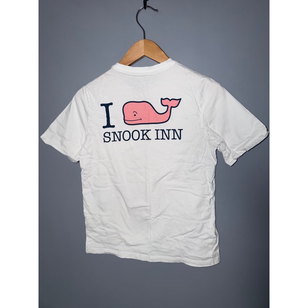 Vineyard Vines Kids White Snook Inn Marco Island Florida Pocket Tee M 12-14